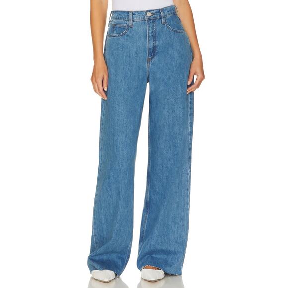 Frame Le High N Tight Blue Wide Denim Jean Size 23